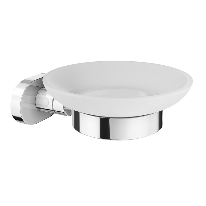 Cruze Frosted Glass Soap Dish & Holder - Chrome Large Image