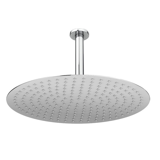 Cruze Large 400mm Thin Round Shower Head + Ceiling Mounted Arm  Feature Large Image