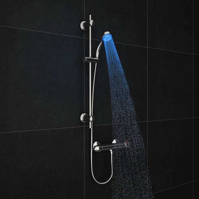 Cruze LED Round Thermostatic Bar Valve + Slide Rail Kit Feature Large Image