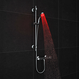 Cruze LED Round Thermostatic Bar Valve + Slide Rail Kit Large Image