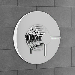Cruze Modern Round Concealed Dual Thermostatic Shower Valve - Chrome