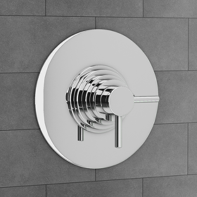 Cruze Modern Round Concealed Dual Thermostatic Shower Valve - Chrome