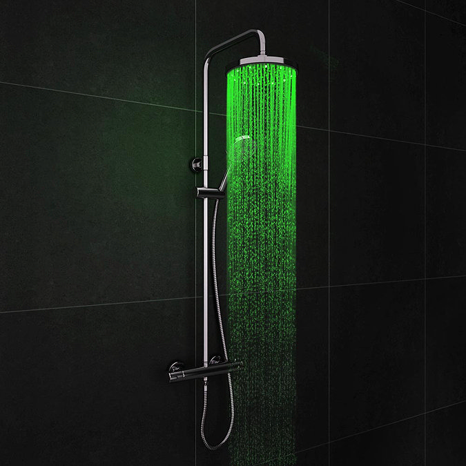 Cruze Modern LED Thermostatic Shower - Chrome Feature Large Image