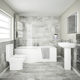 Cruze Modern Shower Bath Suite - LH Large Image