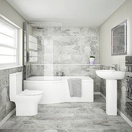 Cruze Modern Shower Bath Suite - LH Large Image