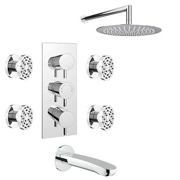 Cruze Modern Shower Package (Fixed Shower Head, 4 Body Jets + Bath Spout)  Feature Large Image