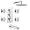 Cruze Modern Shower Package (Fixed Shower Head, 4 Body Jets + Bath Spout) Large Image