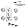 Cruze Modern Shower Package (Fixed Shower Head, 4 Body Jets + Bath Spout)