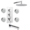Cruze Modern Shower Package (Fixed Shower Head, 4 Body Jets + Bath Spout)