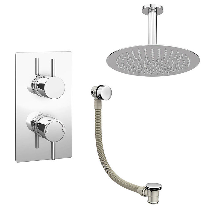 Cruze Modern Shower Package (Fixed Shower Head + Overflow Bath Filler) Large Image