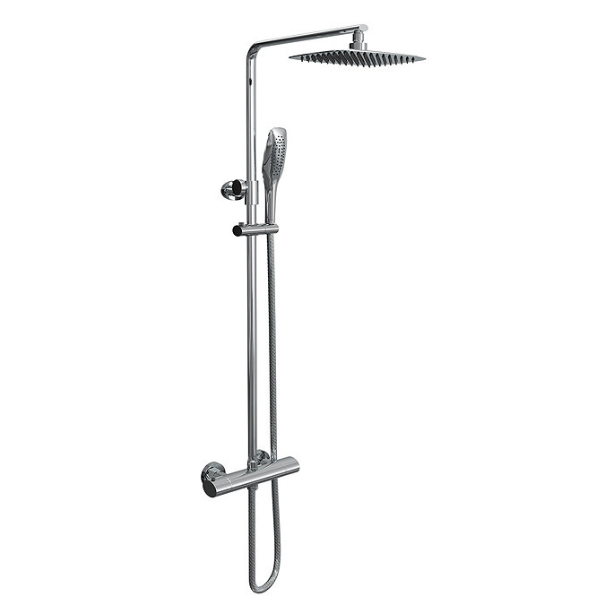 Cruze Oval Modern Thermostatic Shower - Chrome Large Image