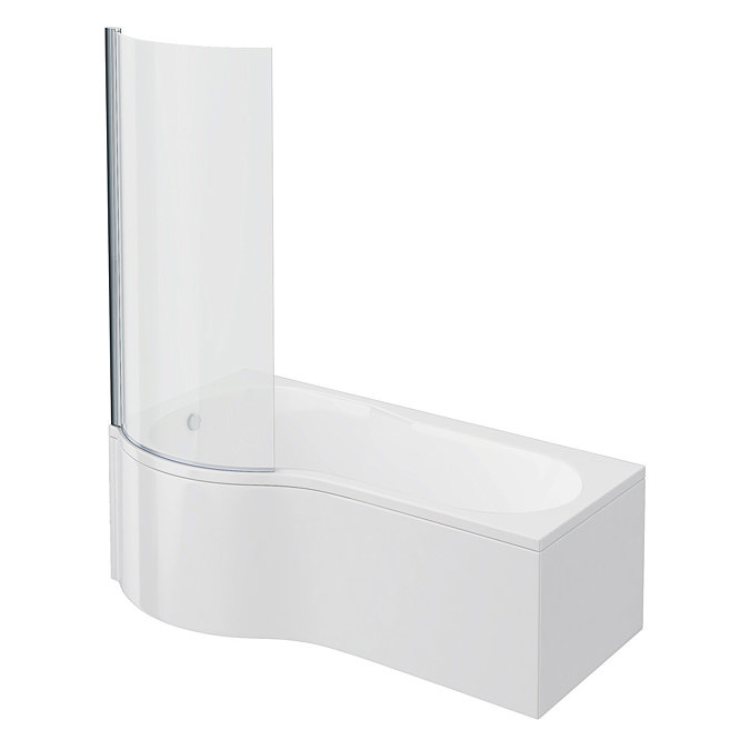 Cruze P Shaped Shower Bath - 1600mm with Screen + Panel