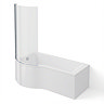 Cruze P Shaped Shower Bath - 1600mm with Screen + Panel