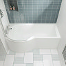 Cruze P Shaped Shower Bath - 1600mm with Screen + Panel