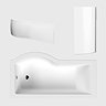 Cruze P Shaped Shower Bath - 1600mm with Screen + Panel