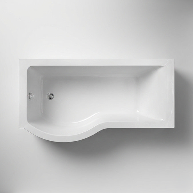 Cruze P Shaped Shower Bath - 1600mm with Screen + Panel