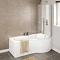 Cruze P Shaped Shower Bath - 1700mm Inc. Screen with Knob + Panel  Profile Large Image