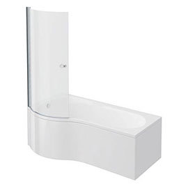Cruze P Shaped Shower Bath - 1700mm Inc. Screen with Knob + Panel  Medium Image