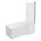 Cruze P Shaped Shower Bath - 1700mm inc. Screen with Knob + Panel (RH) Large Image
