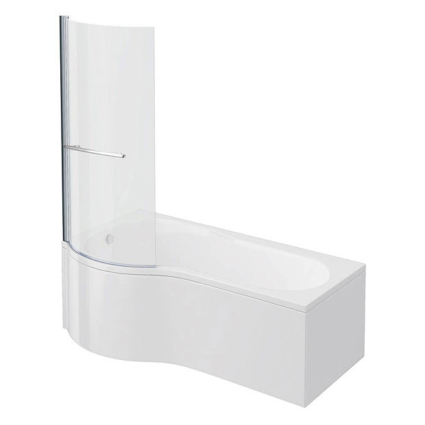 Cruze P Shaped Shower Bath 1700mm Inc. Screen with Rail + Panel