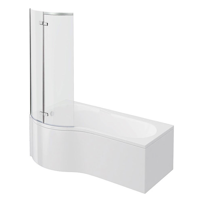 Cruze P Shaped Shower Bath - 1700mm with Screen + Panel