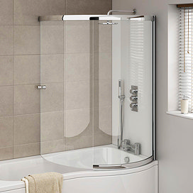 Cruze P-Shaped Sliding Bath Screen Large Image