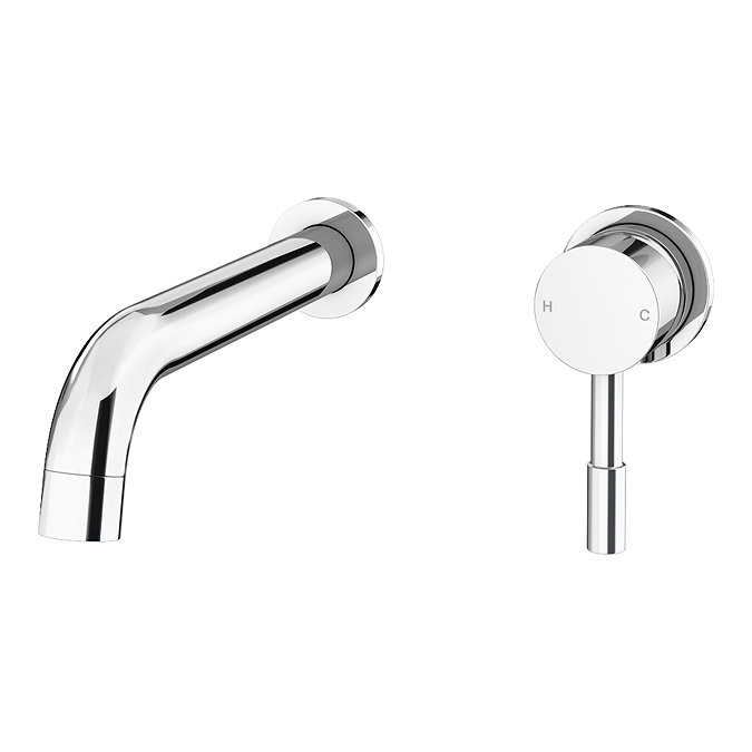 Cruze Round Chrome Wall Mounted (2TH) Basin Mixer Tap Large Image