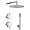 Cruze Round Concealed Individual Diverter + Thermostatic Control Valve with Handset + 300mm Shower Head  Profile Large Image