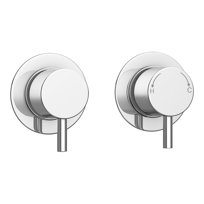 Cruze Round Concealed Individual Diverter + Thermostatic Control Valve with Handset + 300mm Shower Head Feature Large Image