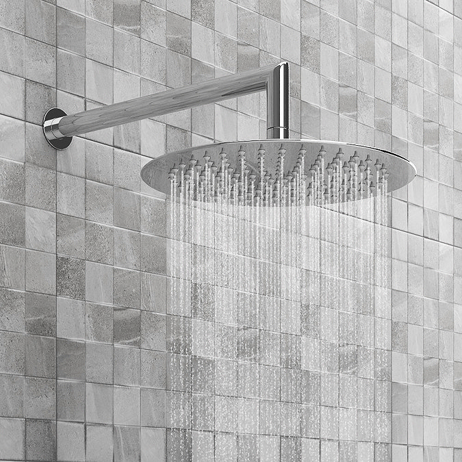 Cruze Round Concealed Individual Diverter + Thermostatic Control Valve with Handset + 300mm Shower Head In Bathroom Large Image