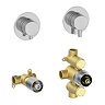 Cruze Round Concealed Individual Stop Tap + Thermostatic Control Valve with 300mm Shower Head