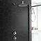 Cruze Round Concealed Individual Stop Tap + Thermostatic Control Valve with 300mm Shower Head Large