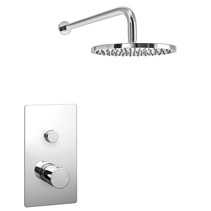 Cruze Round Concealed Push-Button Valve + Rainfall Shower Head Profile Large Image