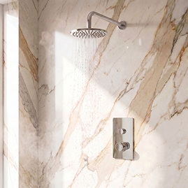 Cruze Round Concealed Push-Button Valve + Rainfall Shower Head