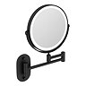 Cruze Round Illuminated Wall Mounted Cosmetic Mirror - Matt Black