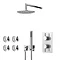 Cruze Round Modern Shower System with Handset, 4 Body Jets + 200mm Shower Head Large Image