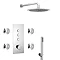 Cruze Round Push-Button Shower Valve Pack with Handset, 4 Body Jets + Shower Head Large Image