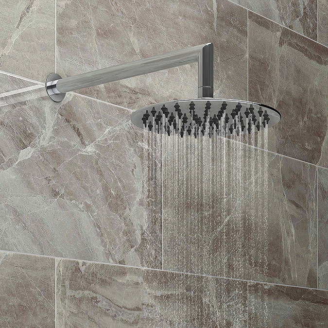 Cruze Round Push-Button Shower Valve Pack with Handset + Rainfall Shower Head Feature Large Image