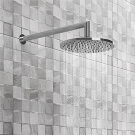 Cruze Round Shower Head with Wall Mounted 90 Degree Bend Arm - 200mm Medium Image
