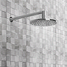 Cruze Round Shower Head with Wall Mounted 90 Degree Bend Arm - 200mm Large Image
