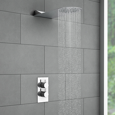 Cruze Round Shower Package with Concealed Valve + Flat Fixed Shower Head