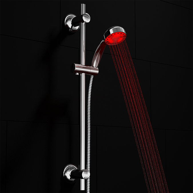 Cruze Round Slider Rail Kit + LED Shower Handset Large Image