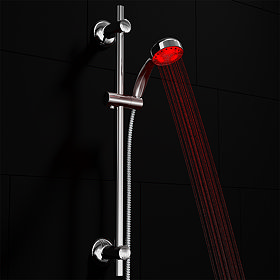 Cruze Round Slider Rail Kit + LED Shower Handset Large Image