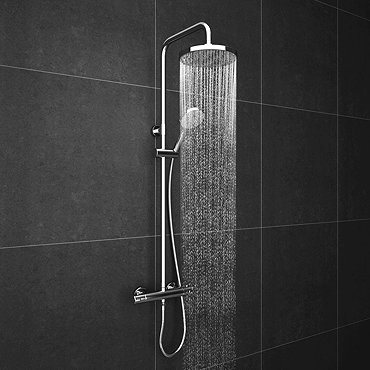 Cruze Modern Thermostatic Shower - Chrome  Profile Large Image