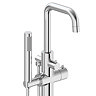 Cruze Round Thermostatic Floor Mounted Freestanding Bath Shower Mixer Chrome