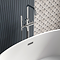 Cruze Round Thermostatic Floor Mounted Freestanding Bath Shower Mixer Chrome