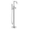 Cruze Round Thermostatic Floor Mounted Freestanding Bath Shower Mixer Chrome