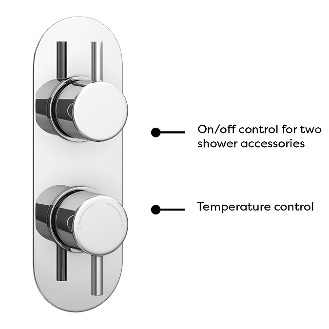 Cruze Round Thermostatic Shower Pack with Head + Handset (Oval Backplate) Chrome  Standard Large Image