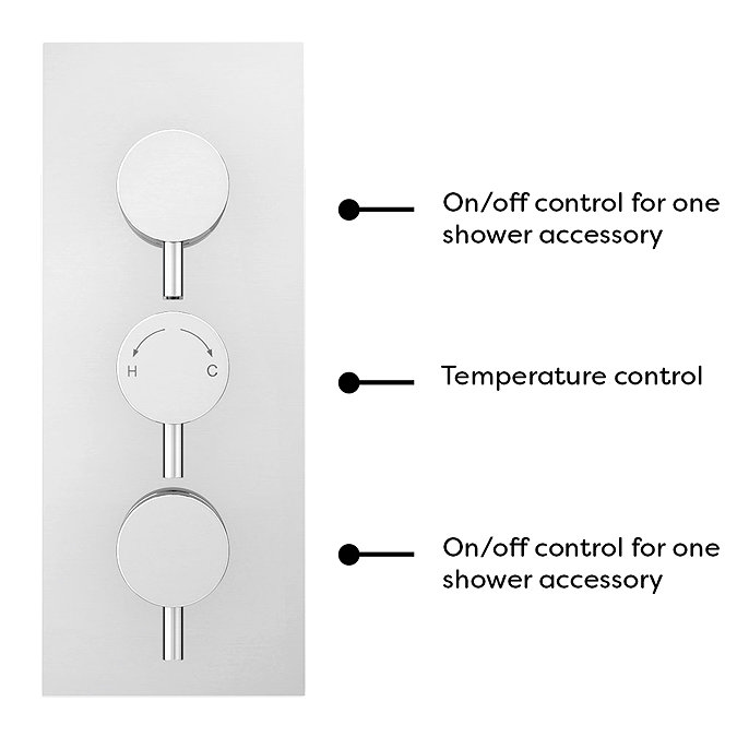 Cruze Round Triple Thermostatic Valve with Round Shower Head + Handset