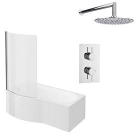 Cruze Shower Bath + Concealed 1 Outlet Shower Pack (1700 B Shaped with Screen + Panel) Medium Image